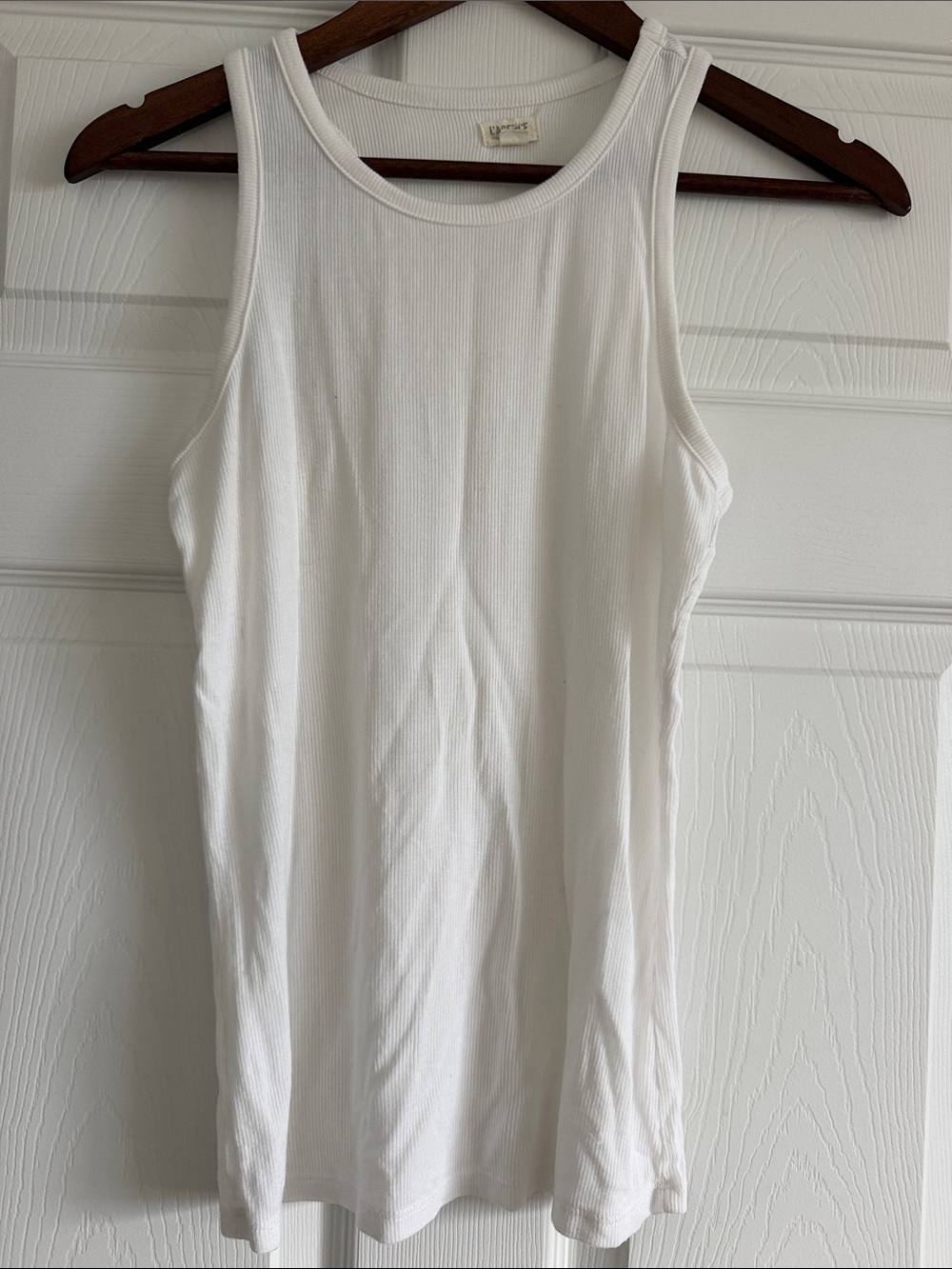 L'AGENCE White Ribbed Crewneck Tank Top Sleeveless Fitted Basic XS